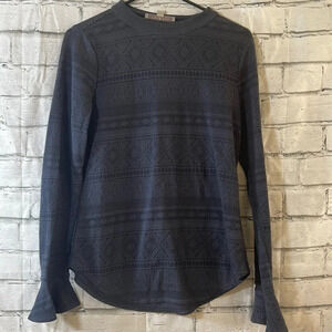Women’s LOFT navy blue thin bell sleeve sweater small